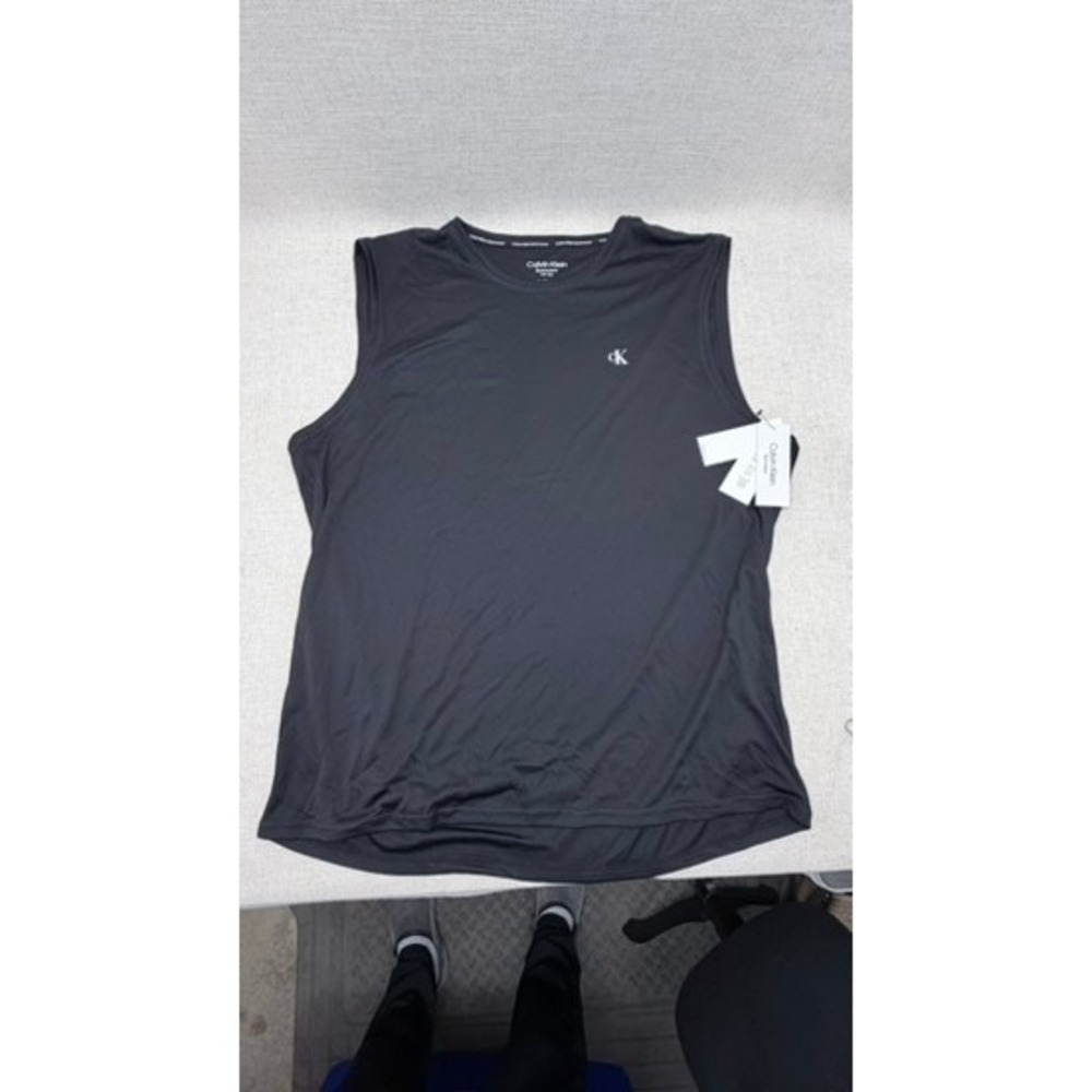 Calvin Klein Swimwear Mens XXL Black Sleeveless Rash Guard UPF 40+ NWT